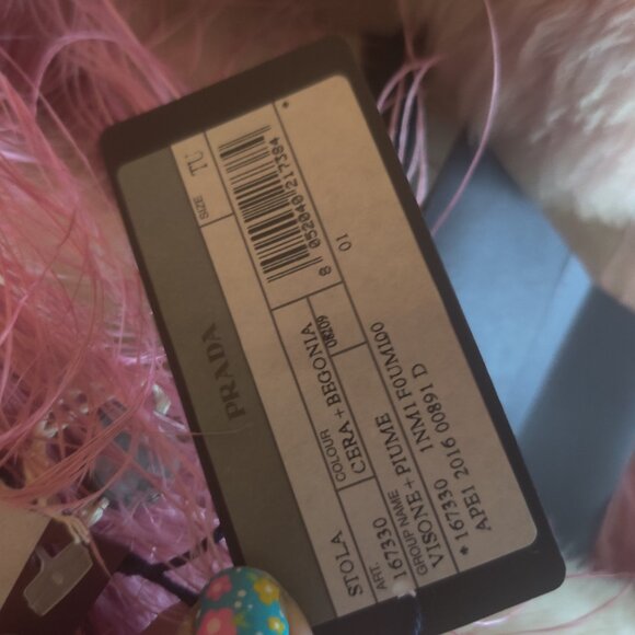 Prada Mink and feather scarf OS New - Picture 3 of 5